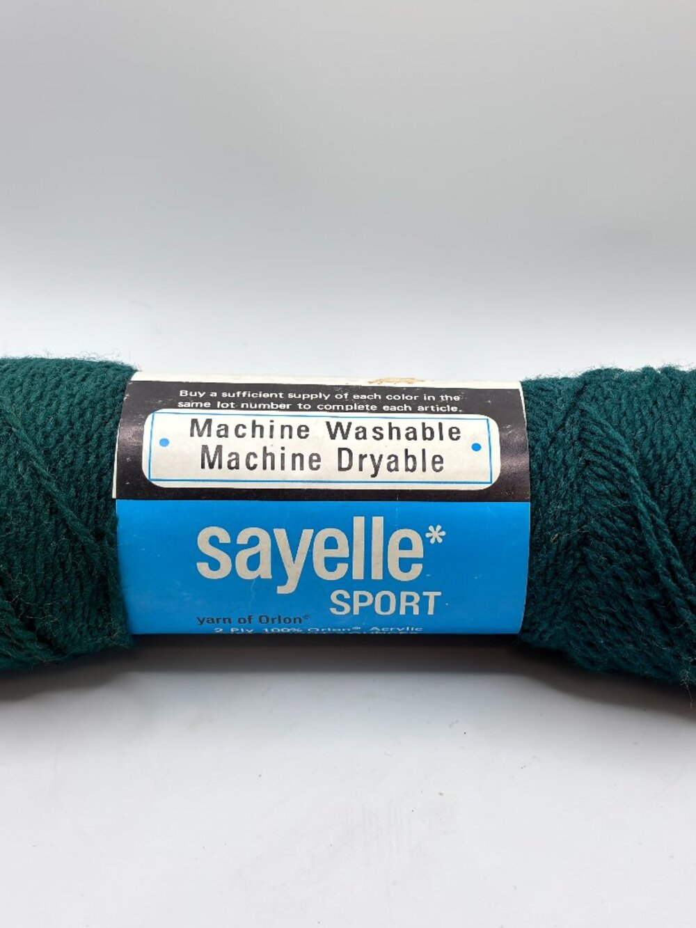 VTG 1 skein Green Sayelle Sport 100% Orlon Acrylic 2 Ply LOT 536 2921 .40 2 oz
